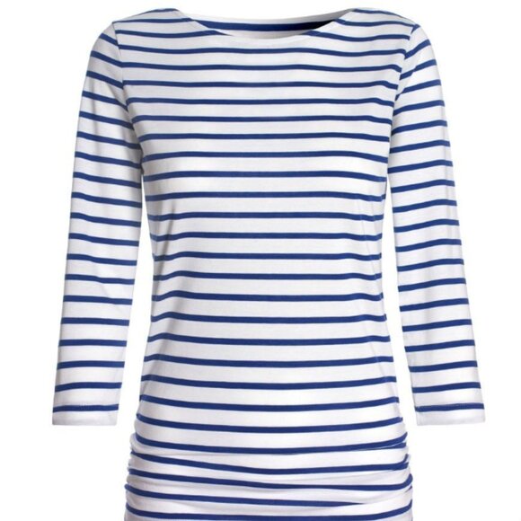 ME+EM  White Cobalt Stripe Breton Top SIZE XS - Picture 3 of 6